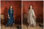 Md Mahi 16 Roman Silk Handworked Kurti With Bottom Dupatta