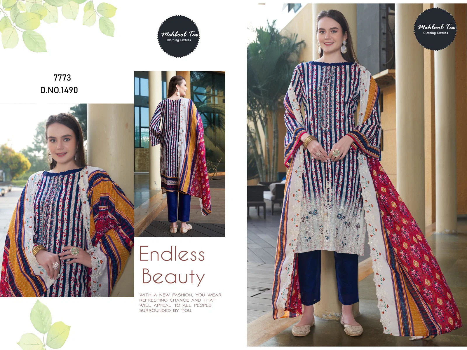 Mehboob Tex 1490 Cotton Dupatta Cotton Print Pakistani Salwar Kameez