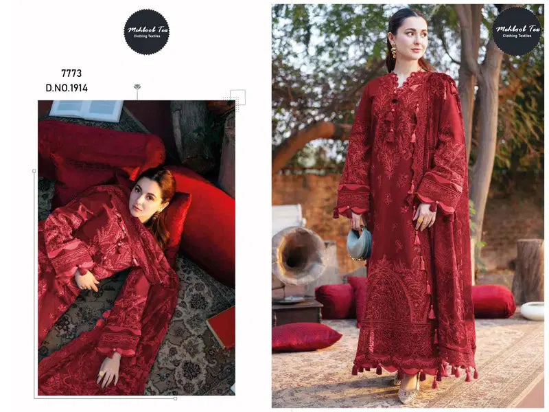 Mehboob Tex 1914 Cambric Cotton With Embroidery Pakistani Salwar Kameez
