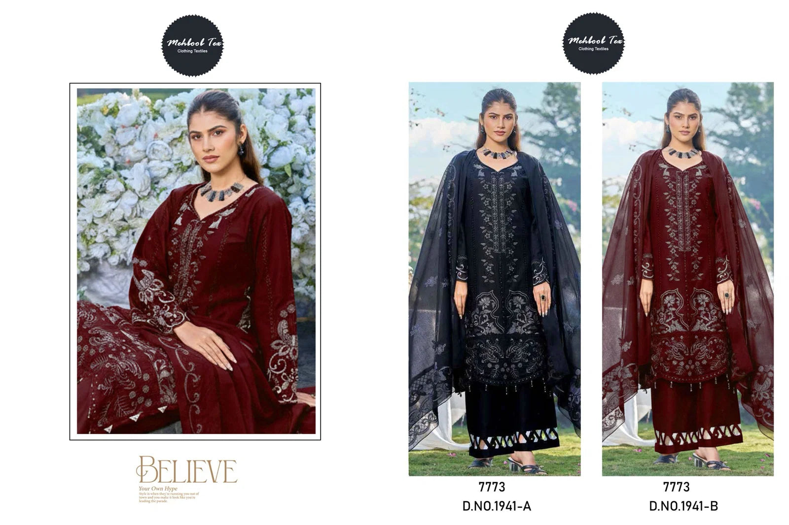 Mehboob Tex 1941 A And B Cotton With Embroidery Work Pakistani Salwar Kameez