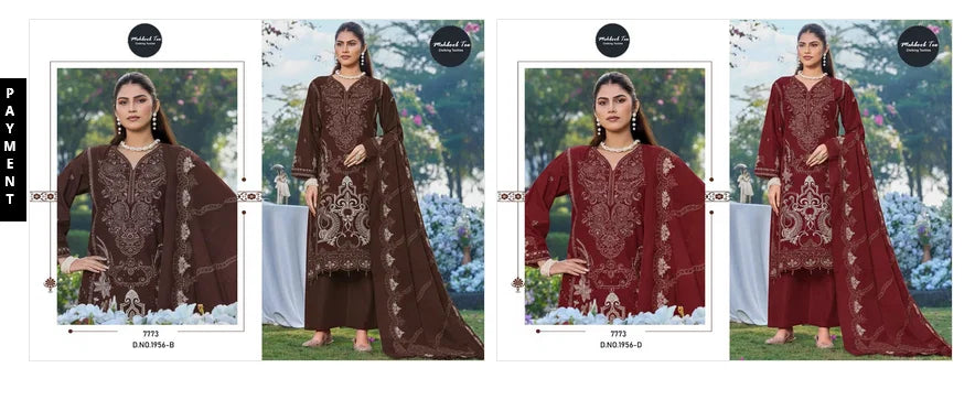 Mehboob Tex 1956 B And D Cotton Self Embroidered Pakistani Salwar Kameez