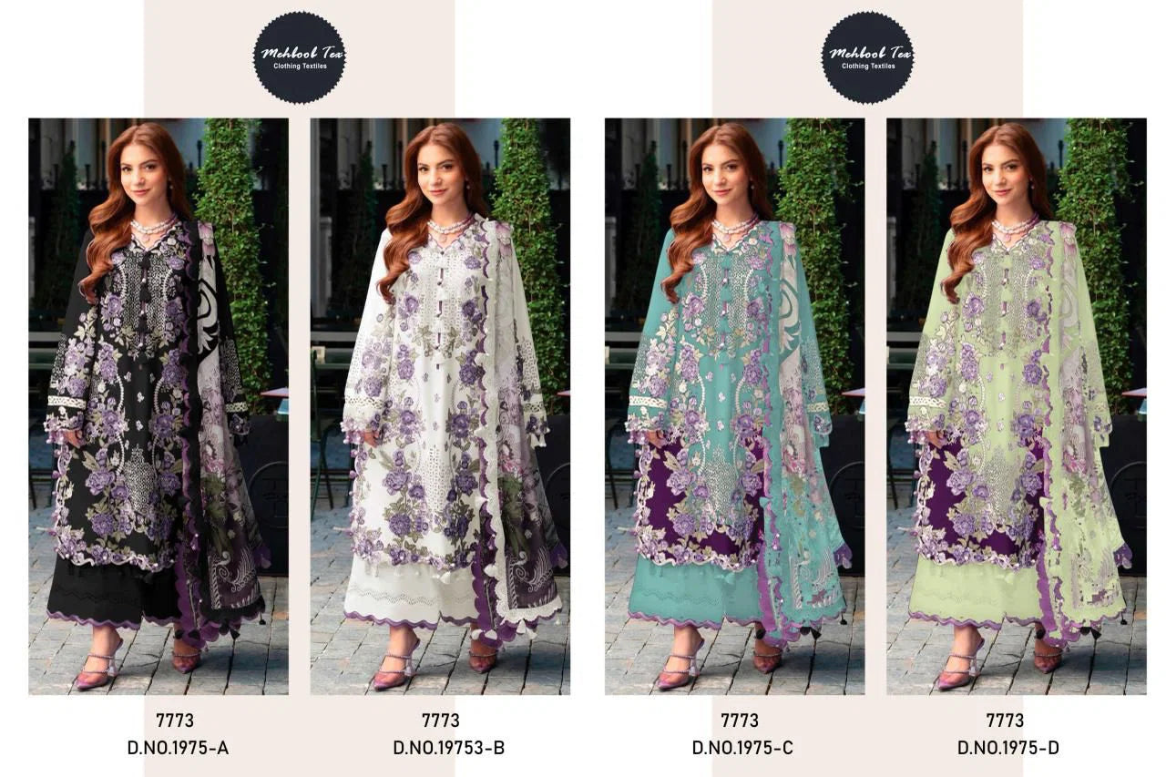 Mehboob Tex 1975 Cambric Cotton With Embroidered Salwar Kameez
