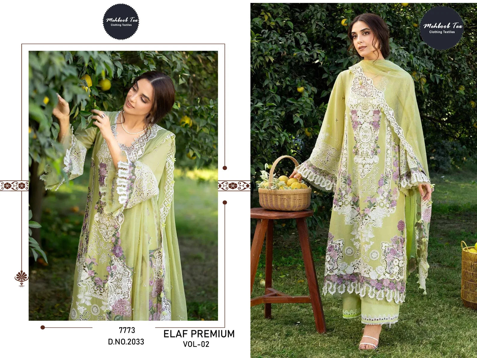 Mehboob Tex Elaf Premium Vol 2 Cambric Cotton Embroidered Salwar Kameez