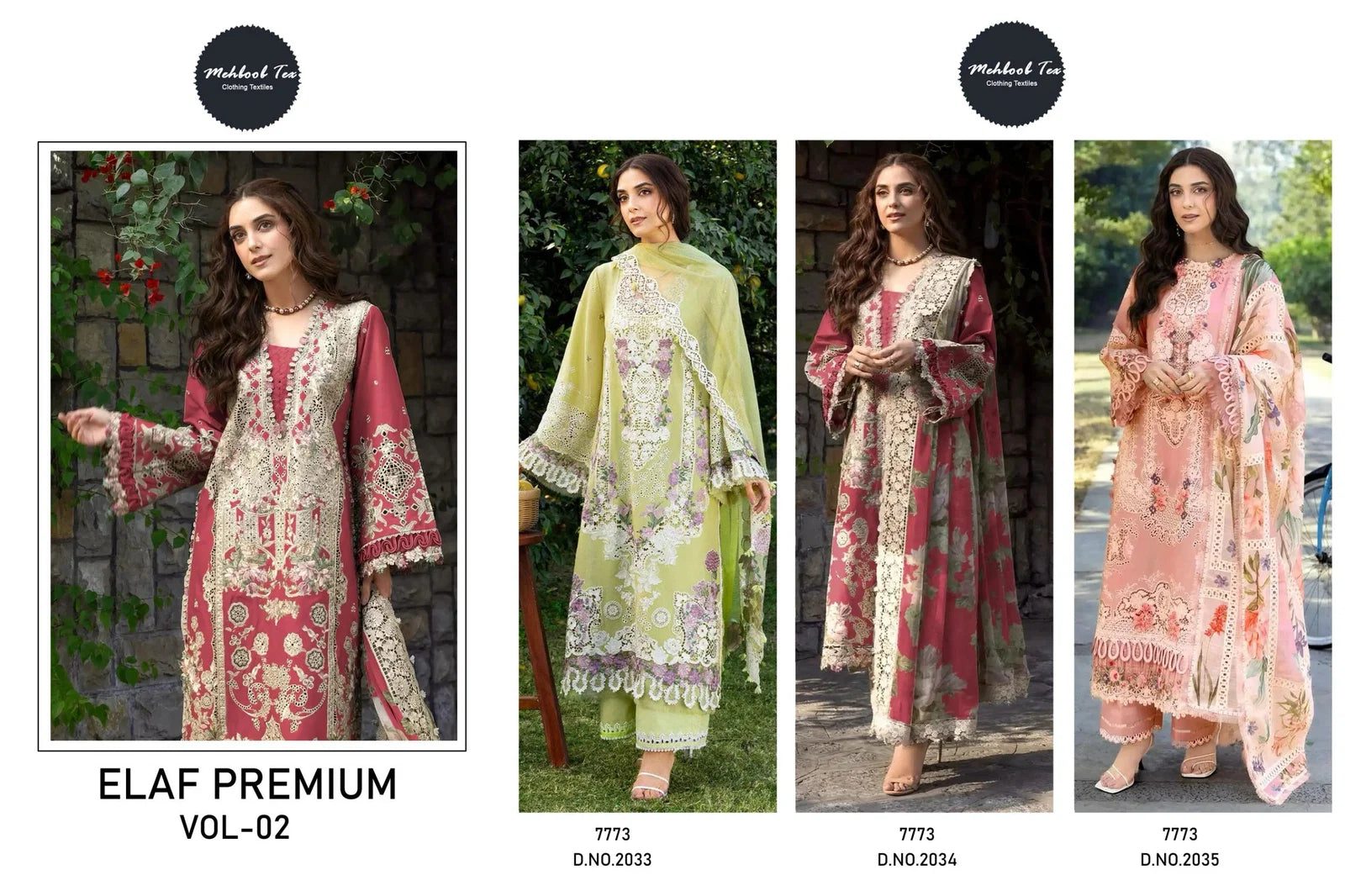 Mehboob Tex Elaf Premium Vol 2 Cambric Cotton Embroidered Salwar Kameez