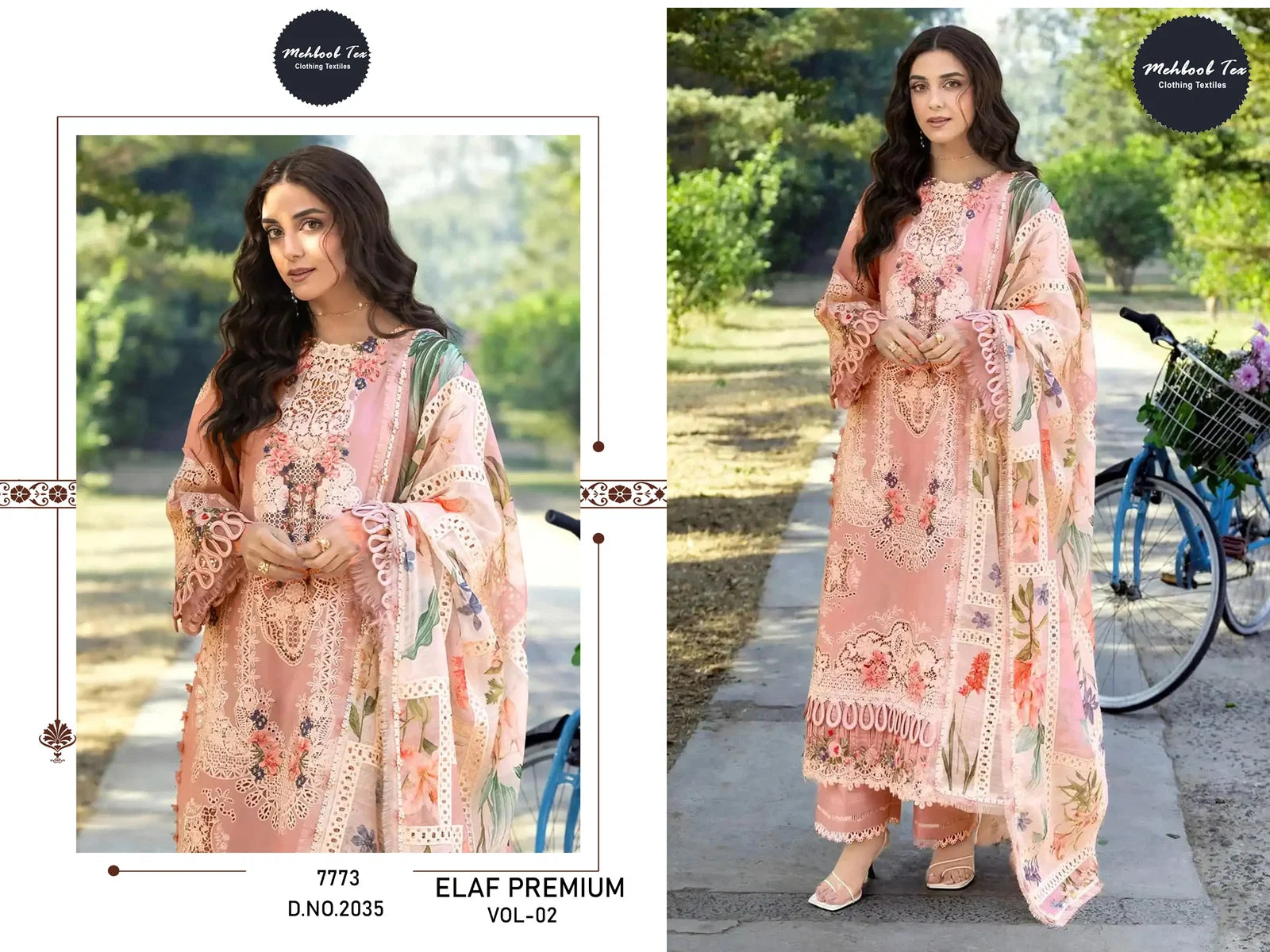 Mehboob Tex Elaf Premium Vol 2 Cambric Cotton Embroidered Salwar Kameez