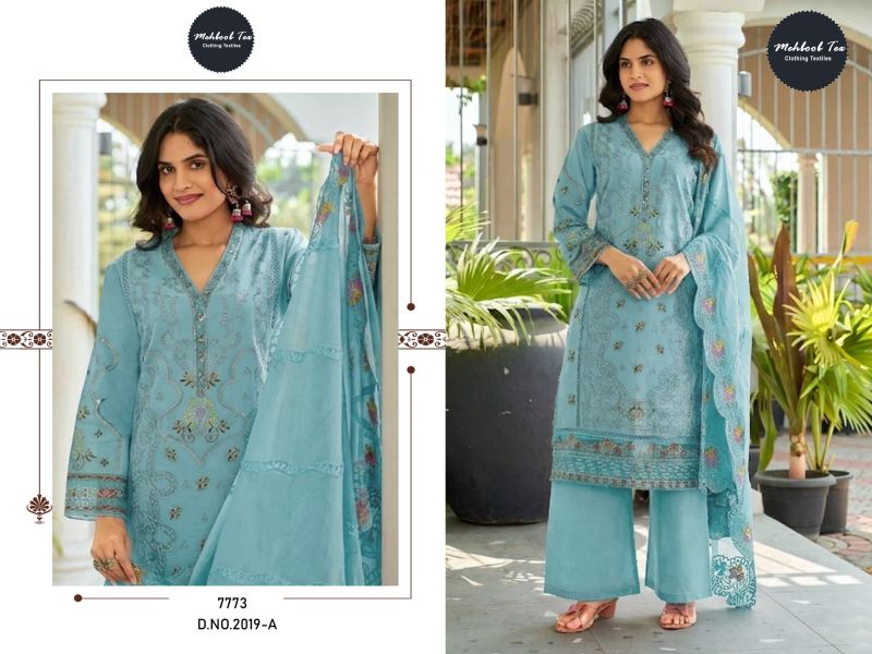 Mehboob Tex Elaf Vol 3 Pure Cotton Embroidered Salwar Kameez