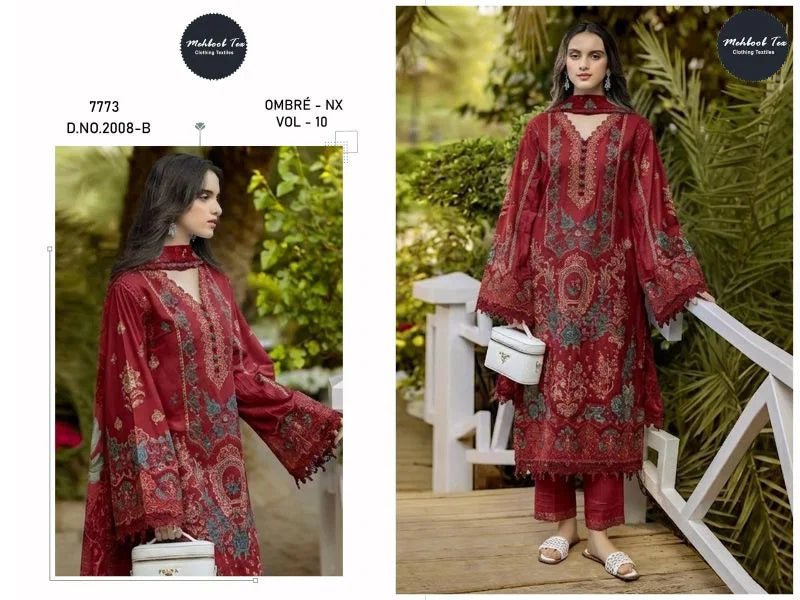 Mehboob Tex Ombre Nx New Colors Cambric Cotton With Embroidered Salwar Kameez