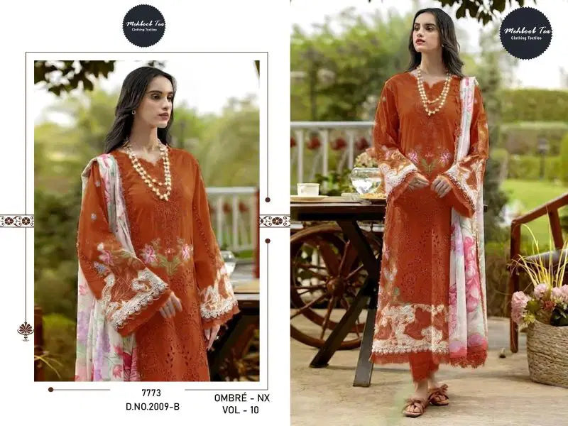 Mehboob Tex Ombre Nx New Colors Cambric Cotton With Embroidered Salwar Kameez