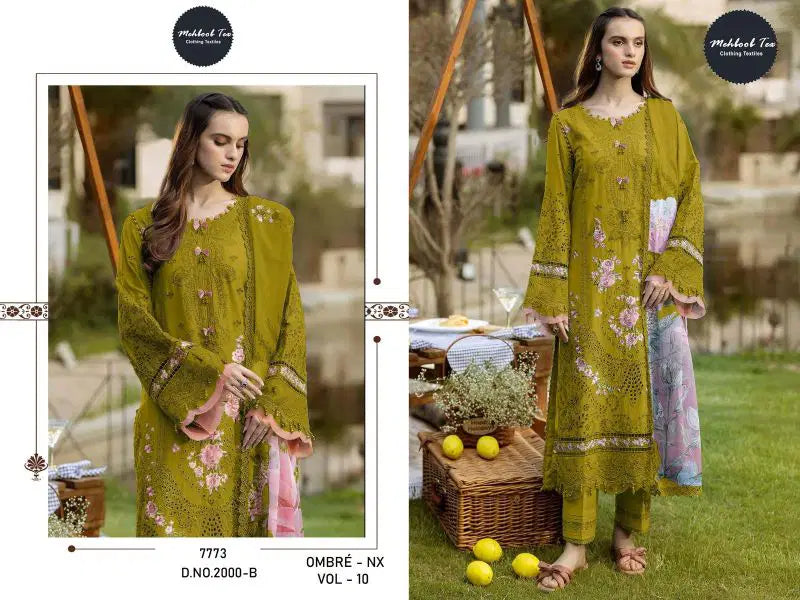 Mehboob Tex Ombre Nx New Colors Cambric Cotton With Embroidered Salwar Kameez