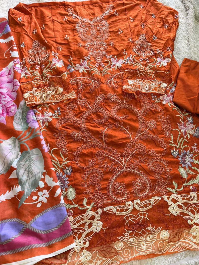 Mehboob Tex Ombre Nx New Colors Cambric Cotton With Embroidered Salwar Kameez