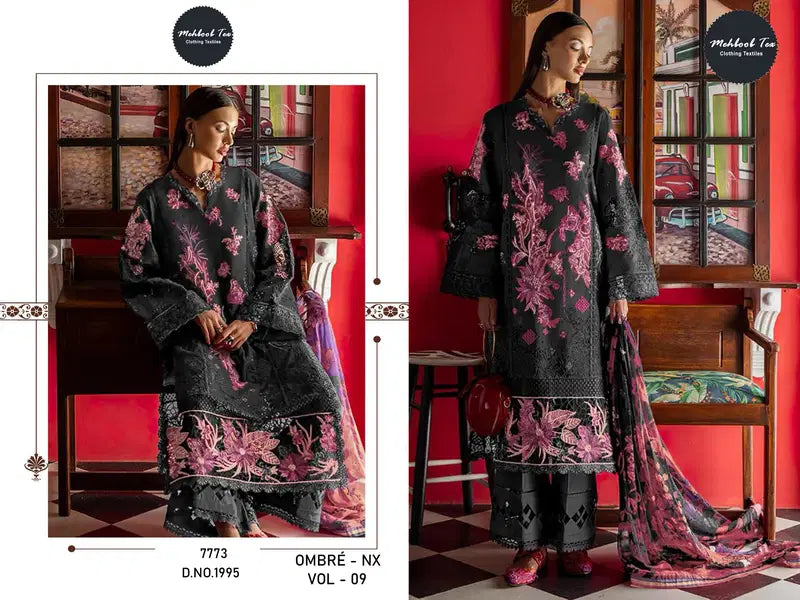 Mehboob Tex Ombre Nx Vol 9 Cotton With Embroidered Salwar Kameez