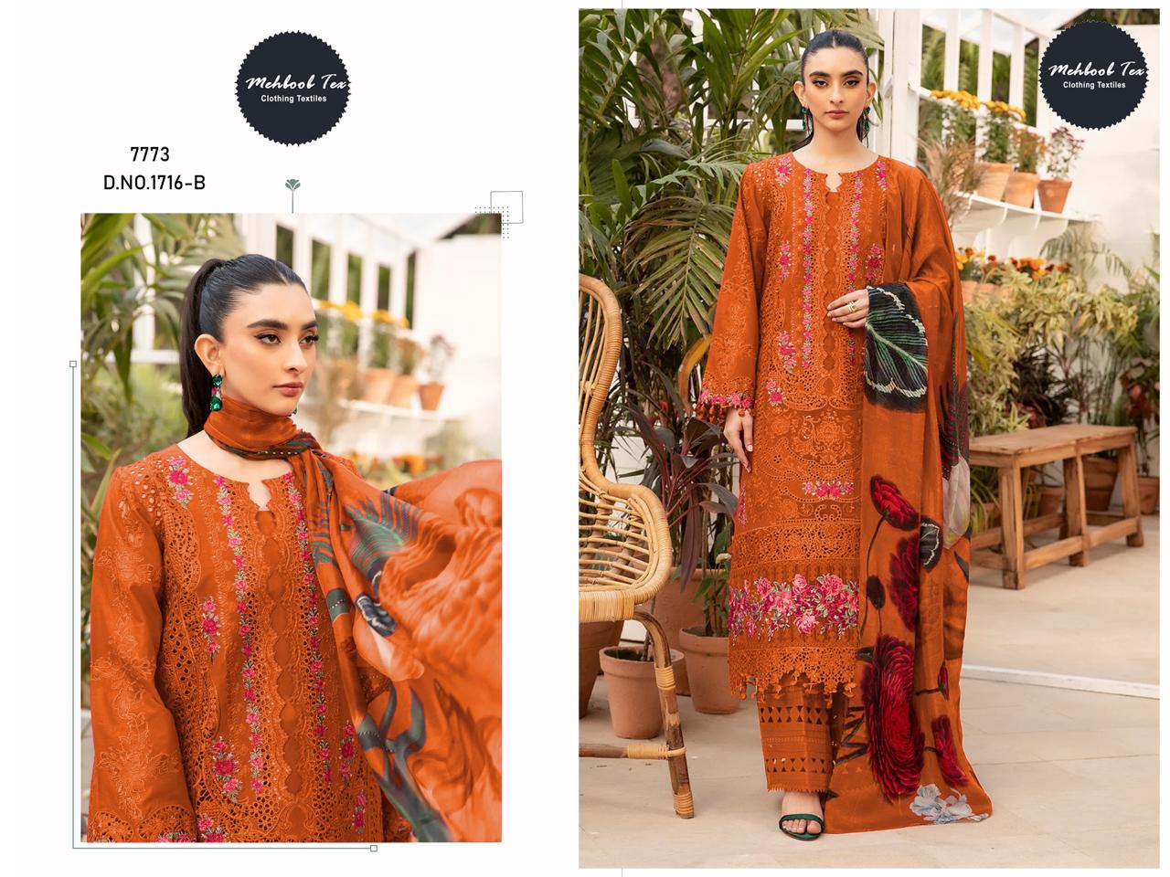 Mehboob Tex Ombre Premium Vol 3 Cotton With Self Embroidered Salwar Kameez