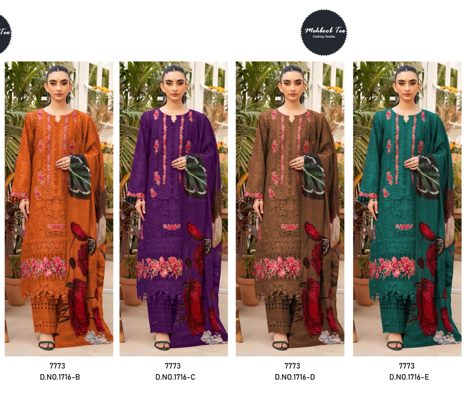Mehboob Tex Ombre Premium Vol 3 Cotton With Self Embroidered Salwar Kameez