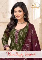 Miss World Bandhani Vol 21 Readymade Cotton Patiyala Dress