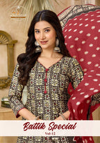 Miss World Battik Special Vol 12 Readymade Cotton Patiyala Dress