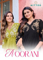 Mittoo Noorani Mul Chanderi Thread Work Kurti With Bottom Dupatta