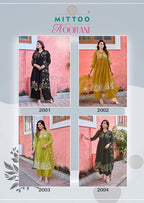 Mittoo Noorani Mul Chanderi Thread Work Kurti With Bottom Dupatta