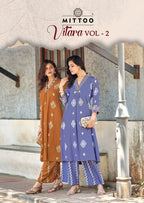 Mittoo Vitara Vol 2 Rayon Printed Kurti With Bottom Collection