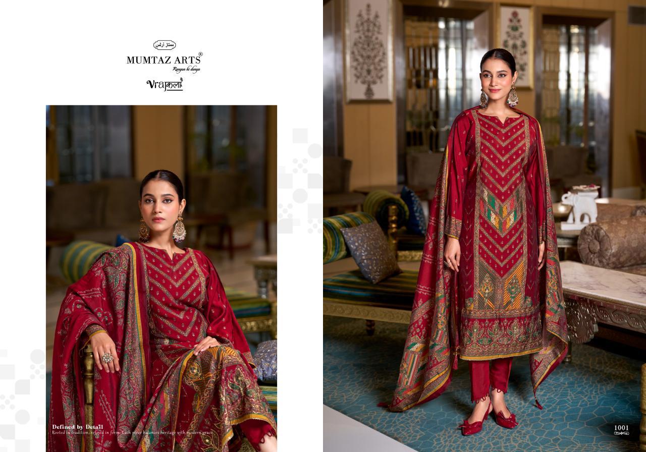 Mumtaz Akshithi Viscose Modal With Printed Handwork Dress Material
