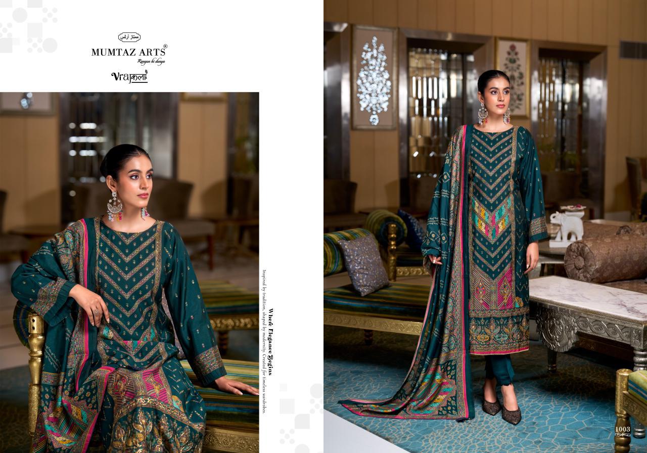 Mumtaz Akshithi Viscose Modal With Printed Handwork Dress Material