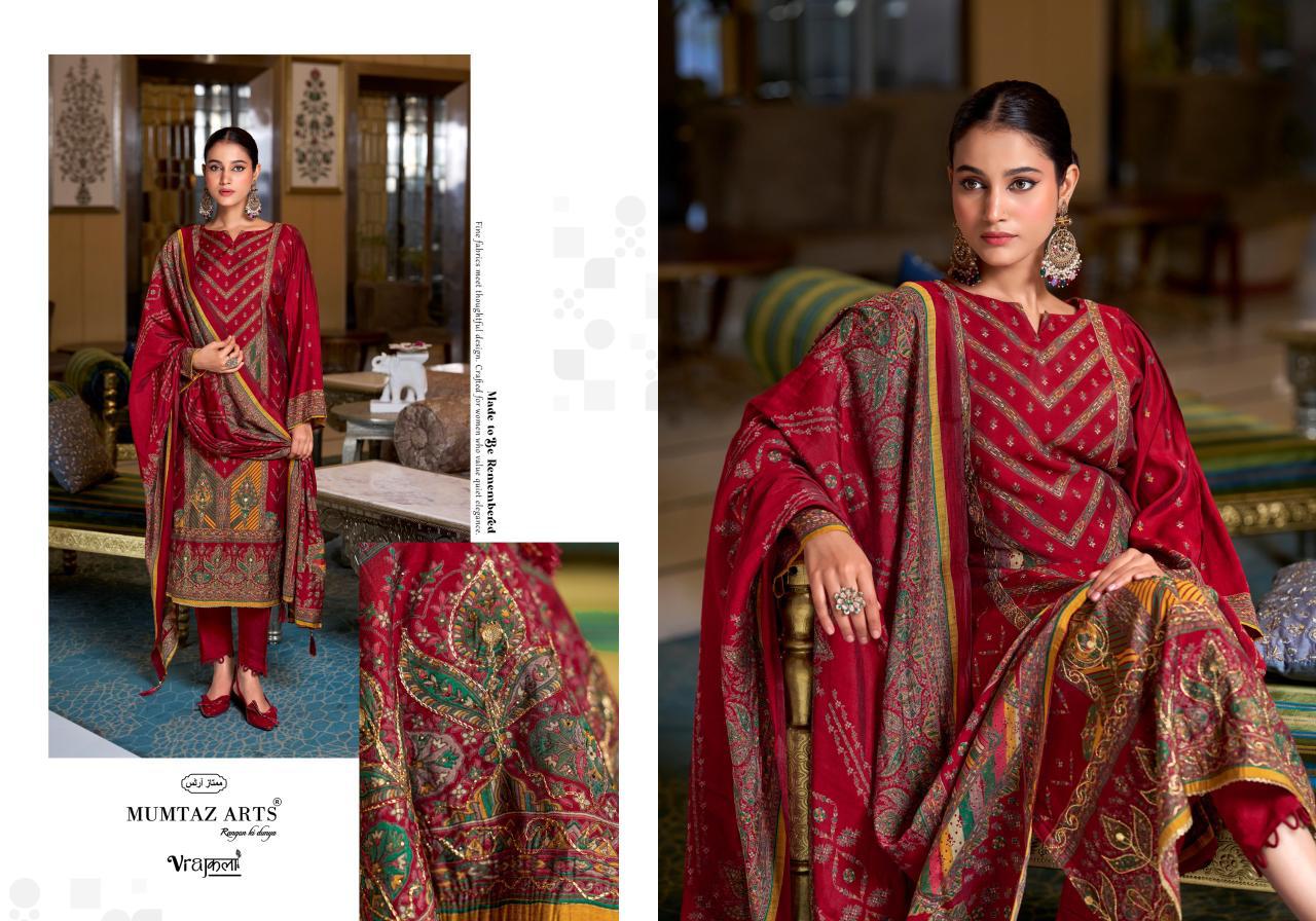 Mumtaz Akshithi Viscose Modal With Printed Handwork Dress Material