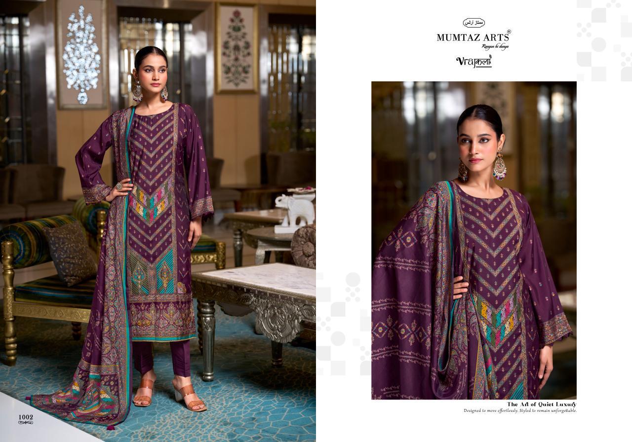 Mumtaz Akshithi Viscose Modal With Printed Handwork Dress Material