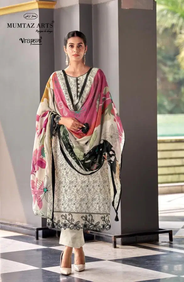 Mumtaz Arts Khwaab Muslin Dupatta Jam Viscose Digital Printed Dress Material