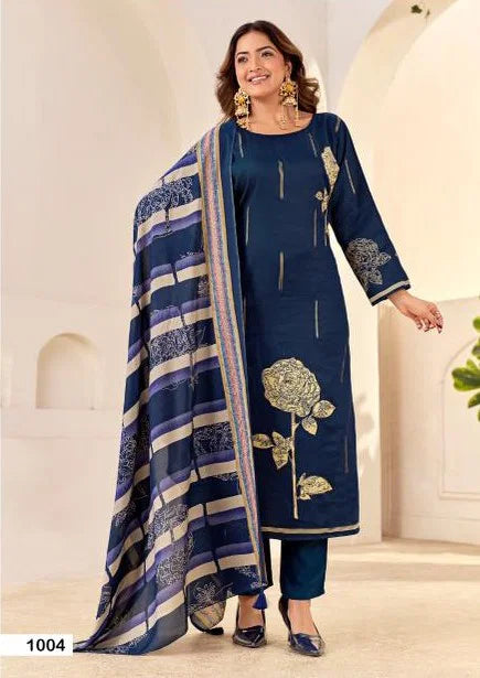 Mumtaz Arts Samriddhi Viscose Jam Discharge Printed Dress Material