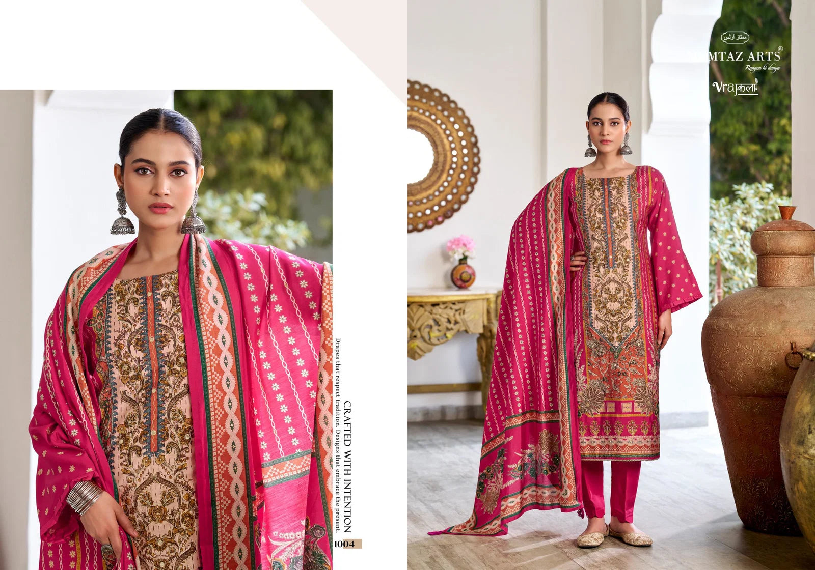 Mumtaz Sitara Viscose Modal Digital And Gold Print Dress Material