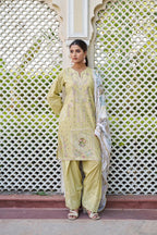 Naisha K 1050 Cotton Embroidered Kurti With Bottom Dupatta Full Catalog available at wholesale rate.