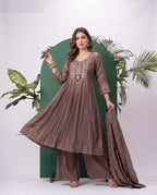 Naisha K 1074 Roman Embroidered Kurti With Bottom Dupatta