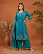 Naisha K 1079 Mul Cotton Handwork Kurti With Bottom Dupatta