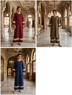 Naisha K 1104 Dhabu Cottom Straight Cut Kurti With Bottom
