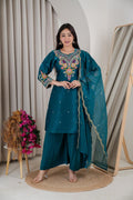 Naisha K 1105 Roman Glass Embroidered Kurti With Bottom Dupatta