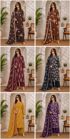 Naisha K 1139 Cotton Printed Hand Work Kurti With Bottom Dupatta