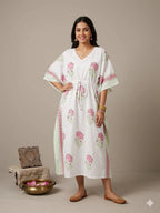 Naisha K 428 Vol 2 Cotton Slub Hand Block Print Kaftan Collection