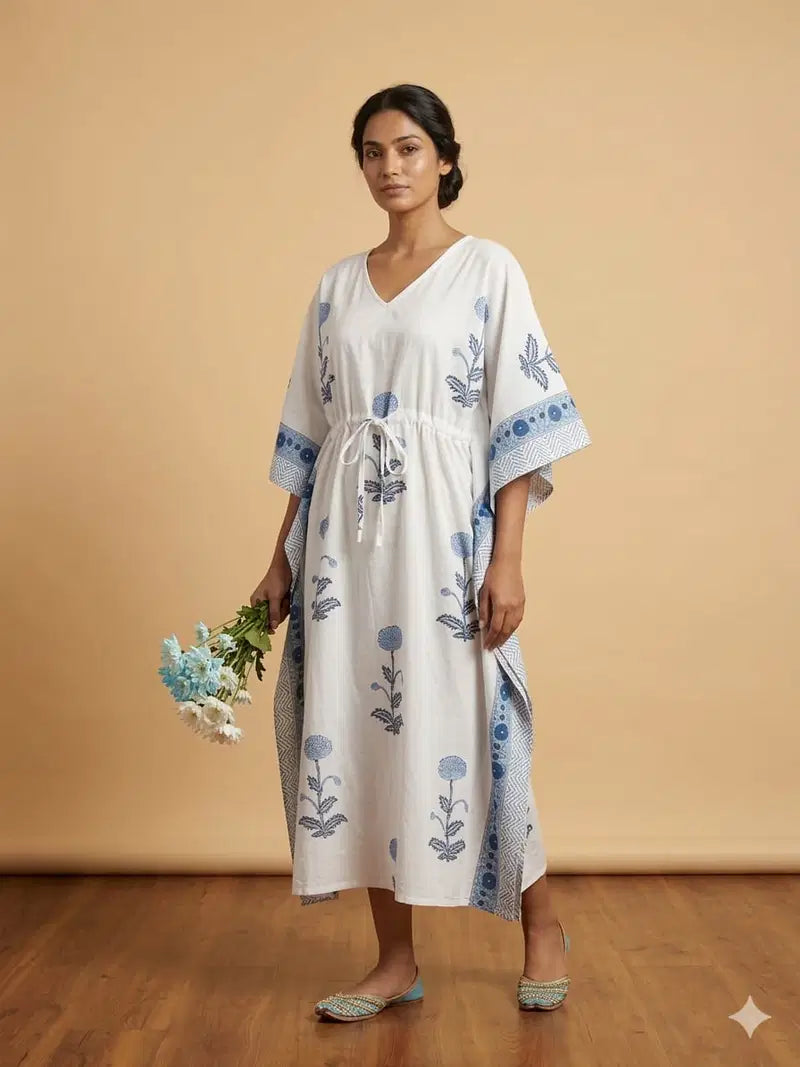 Naisha K 428 Vol 2 Cotton Slub Hand Block Print Kaftan Collection