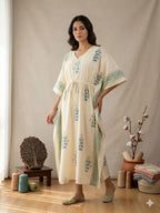 Naisha K 428 Vol 2 Cotton Slub Hand Block Print Kaftan Collection