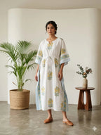Naisha K 428 Vol 2 Cotton Slub Hand Block Print Kaftan Collection
