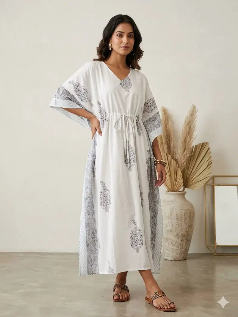 Naisha K 428 Vol 2 Cotton Slub Hand Block Print Kaftan Collection