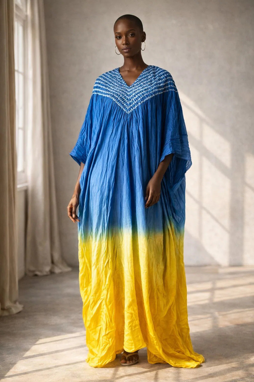 Naisha K 674 Modal Silk Bandhej Sibori Kaftan Collection