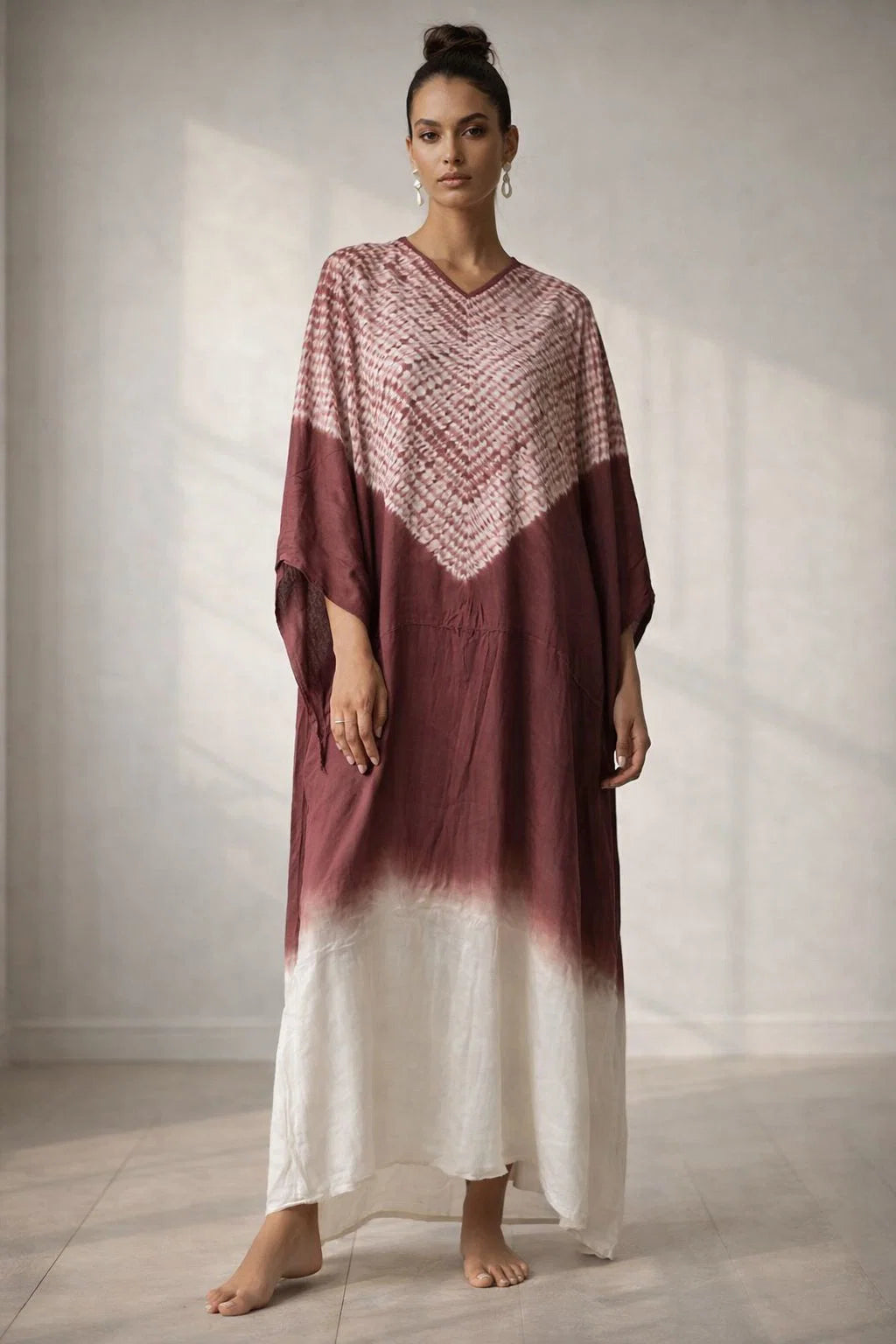 Naisha K 674 Modal Silk Bandhej Sibori Kaftan Collection