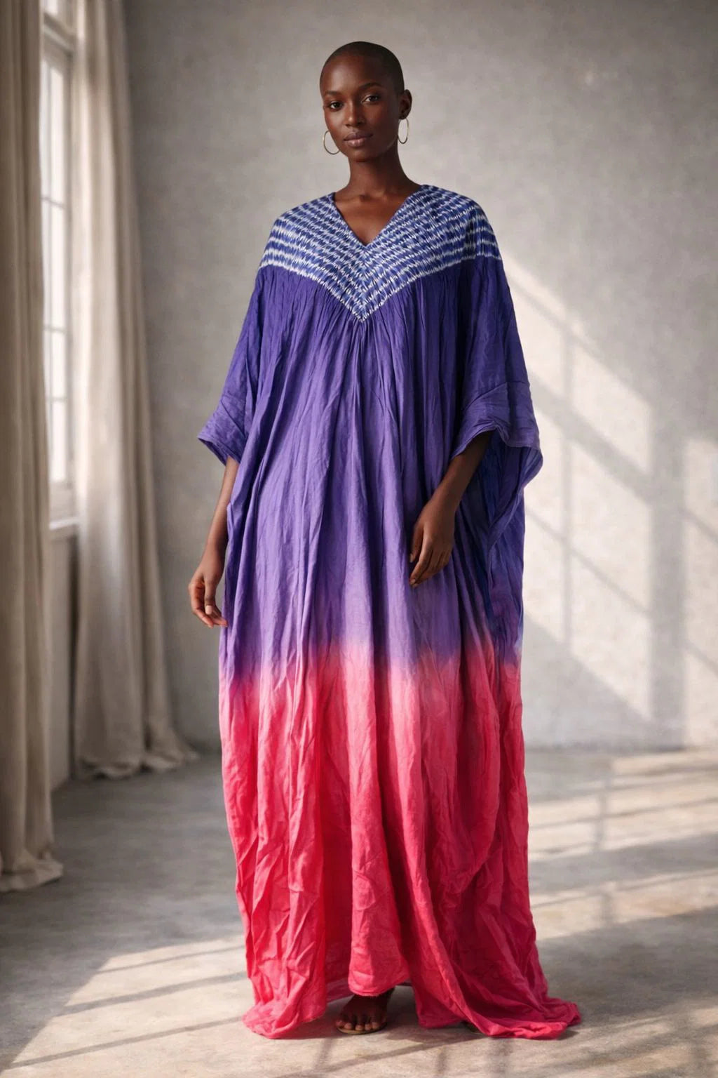 Naisha K 674 Modal Silk Bandhej Sibori Kaftan Collection