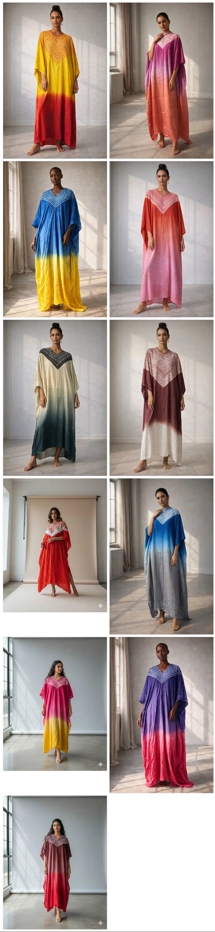 Naisha K 674 Modal Silk Bandhej Sibori Kaftan Collection