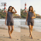 Naisha K 782 Cotton Printed Short Cordset Collection