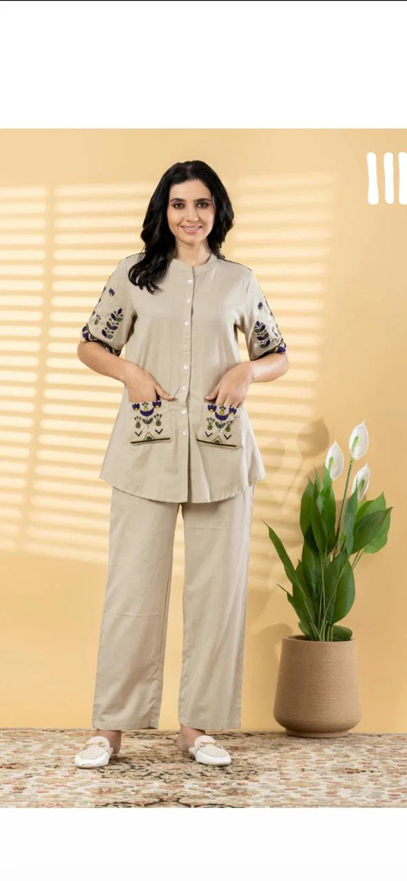Naisha K 798 Cotton Flex With Worked Stylish Co Ord Set Collection