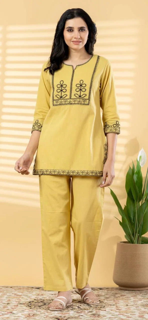 Naisha K 798 Cotton Flex With Worked Stylish Co Ord Set Collection