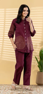 Naisha K 798 Cotton Flex With Worked Stylish Co Ord Set Collection