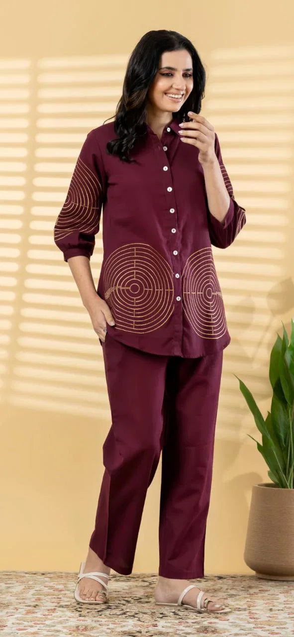 Naisha K 798 Cotton Flex With Worked Stylish Co Ord Set Collection