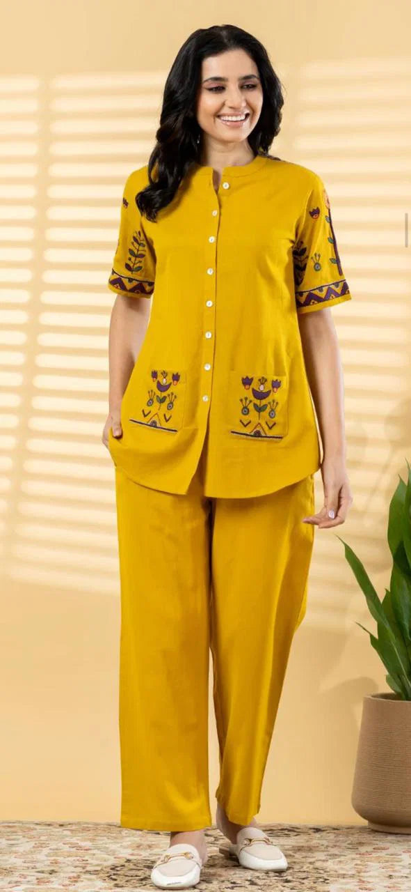 Naisha K 798 Cotton Flex With Worked Stylish Co Ord Set Collection
